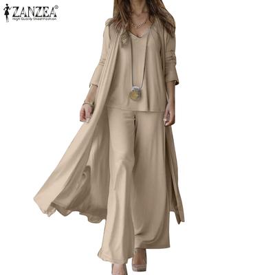 Женский летний костюм, комплект из брюк, майки и кардигана, повседневная одежда