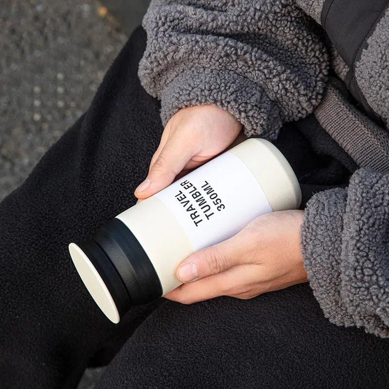 Простой матовый термос в японском стиле, чашка для воды, нержавеющая сталь 304, дорожная кружка, портативный термос, чашка-термос