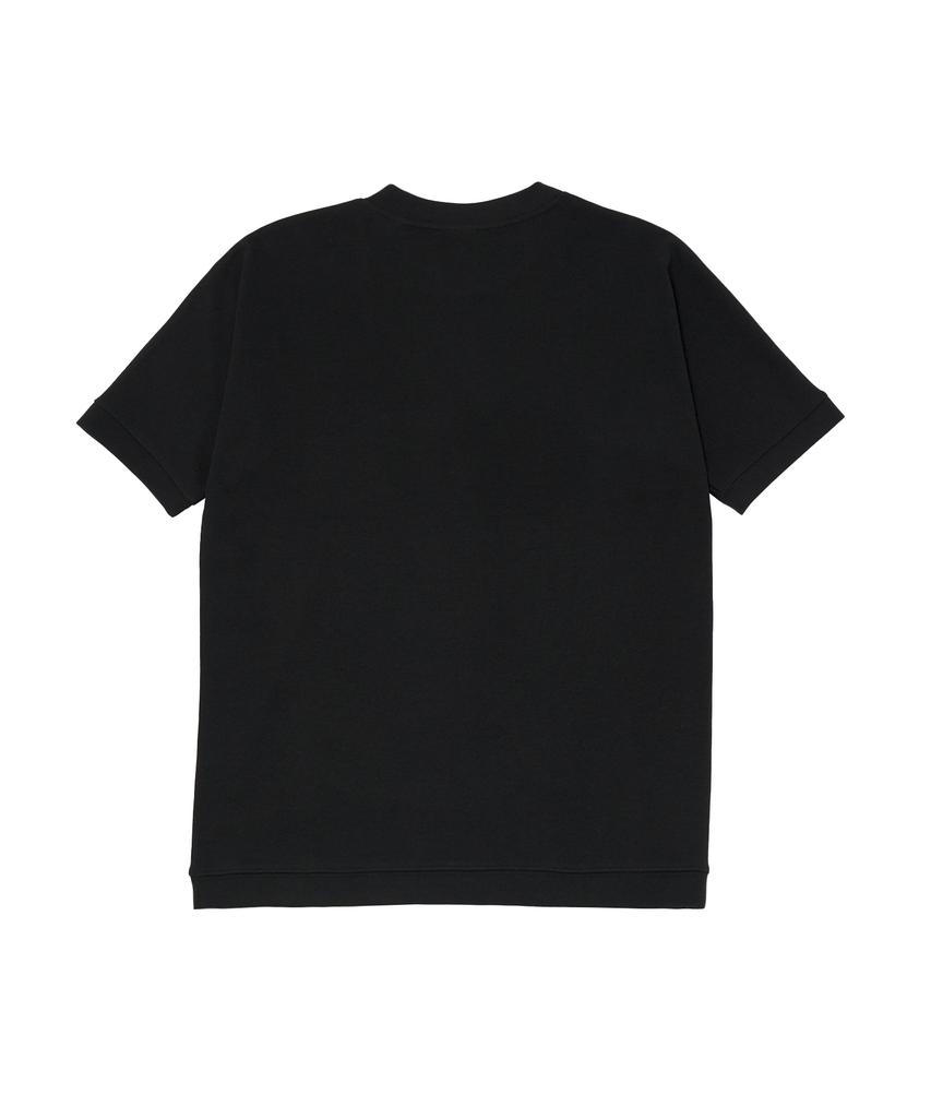 A NOTHING Aliens Cross-Neck 1/2 Mtm Tee (Black)