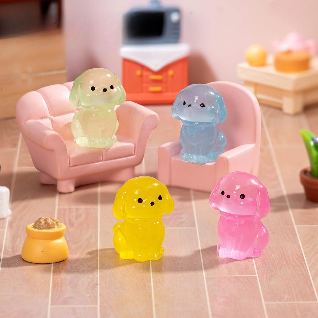 Micro Landscape Cartoon Cute Glow-in-the-dark Small Golden Retriever Animal Doll Diy Decorative Accessories Desktop Ornaments