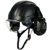 Eye Protection and Anti-smashing Construction Site ABS Hard Hat with Sound Insulation Earmuffs, Breathable and Head Circumference Adjustable