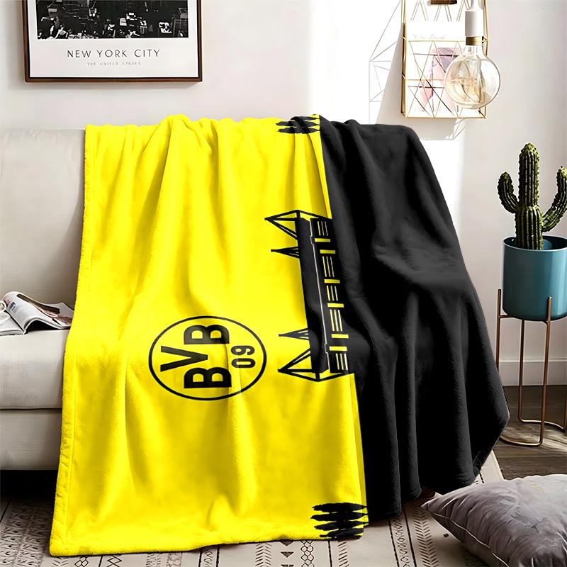 Borussia Dortmund Theme Personalized Outdoor Flannel Blankets Soft And Suitable For All Seasons Perfect For Sofas Beds And Camping