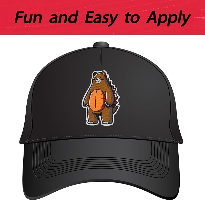 Нашивка в виде медведя Wikineon, нашивка в виде динозавра Для глажки и шитья | Стильный дизайн для взрослых Вышитые нашивки для курток, парок и джинсов