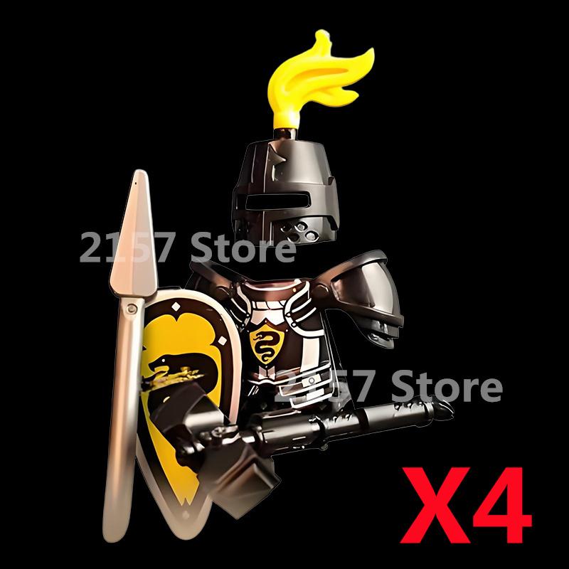 Средневековый Замок Солдат Фигурки Действия Строительные Блоки Дракон Аниме Рыцарь Аксессуар Боевой Конь Ополчение Шлем Щит Игрушка Подарок S015