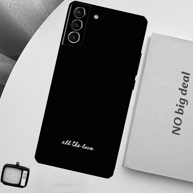 Simple Minamilst Black Quote Case For Samsung Galaxy S23 FE S22 Ultra S20 S21 FE S8 S9 S10 Plus Note 10 20 Ultra Cover