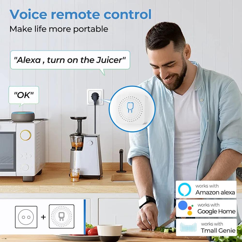 Tuya ZigBee WiFi Автоматический выключатель Умный переключатель 2-полюсный Модуль реле 220В 110В 16А Приложение Smart Life Голосовое управление Для Alex Google Home