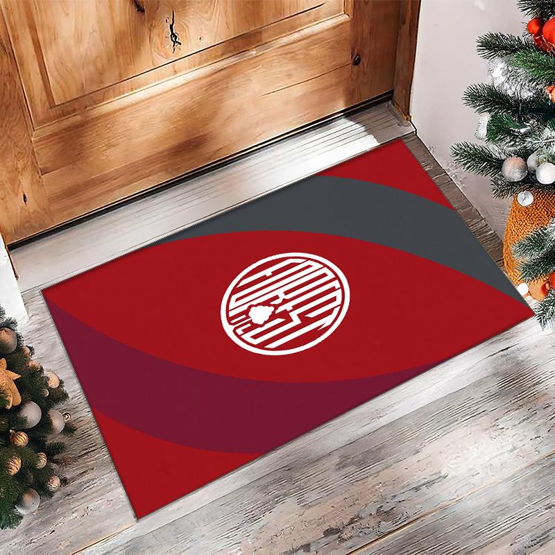 Nottingham Forest Football Print Crystal Velvet Rug, Comfortable Water Absorbent Non Slip Indoor Floor Carpet
