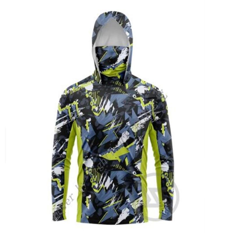 Mens Lightweight Quick-Dry Fishing Hoodie Breathable Outdoor Angling Top