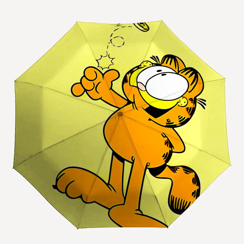 Garfield Outdoor Umbrella with Automatic Open/Closed Mechanism, Foldable Design, 8-Rib Iron Frame - Perfect Gift for Fans and Travelers01042
