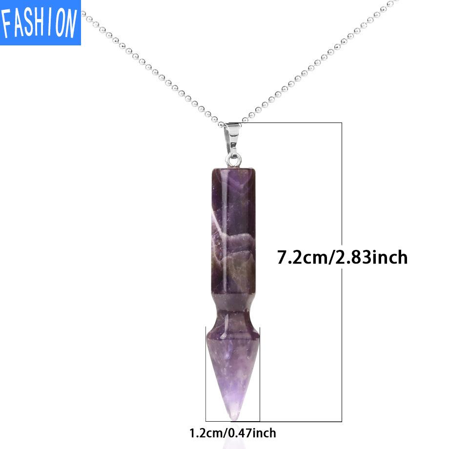 Ожерелье с подвеской из натурального полудрагоценного камня и кристаллами