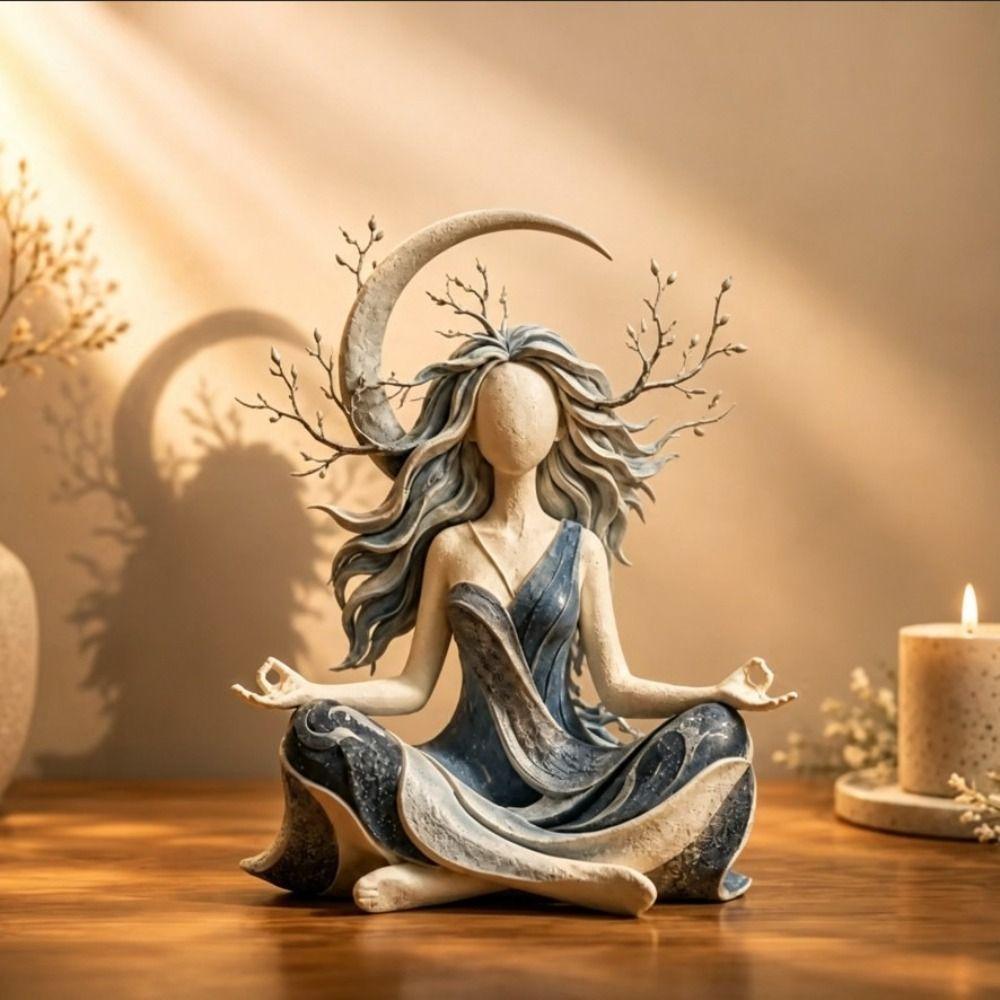 Flowing Hair Meditation Yoga Goddess Figurine Serenity Goddess Figurine Christmas Party