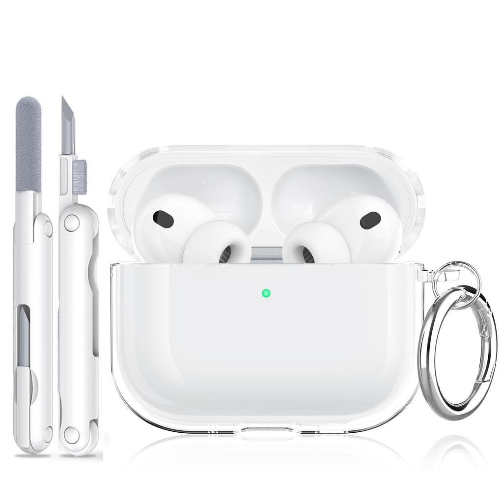 Новый прозрачный чехол для AirPods Pro 3, противоударный защитный чехол с брелоком и чистящей ручкой, чехол-накладка для AirPods Pro 3-го поколения
