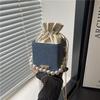 Ручная сумка-ведро с жемчугом, женская новая осенняя простая модная сумка на плечо, нишевая высококлассная текстурированная сумка-мессенджер