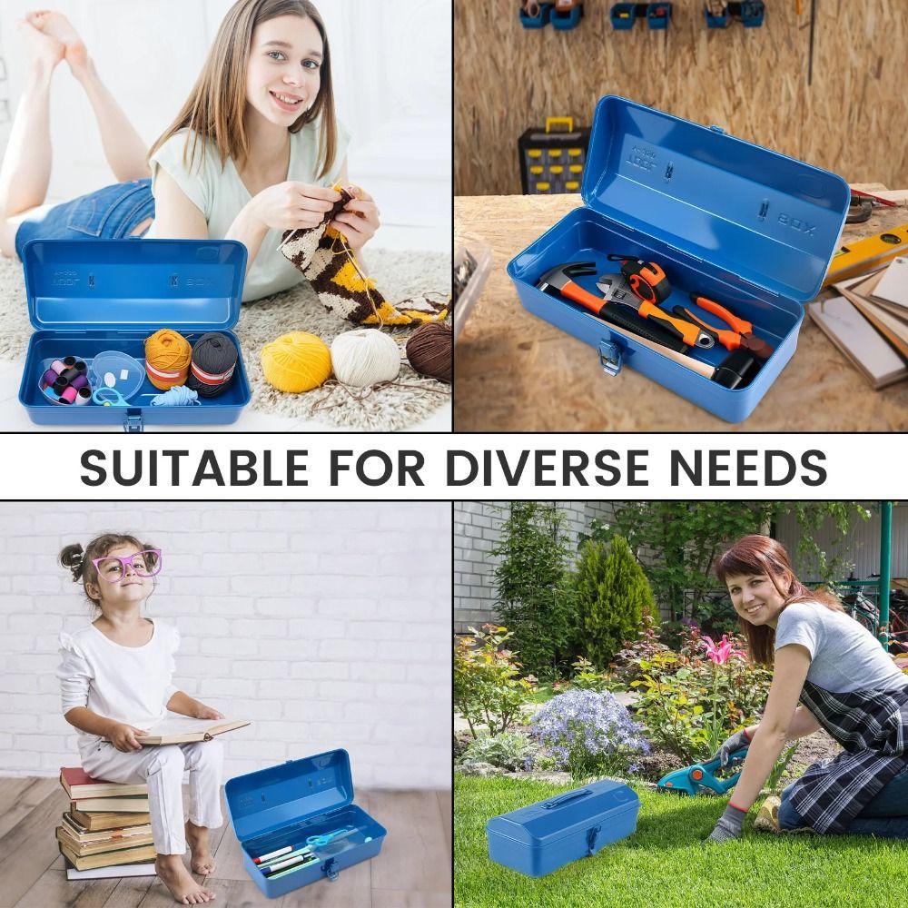 Large Tool Box Metal Storage Tools Box Lightweight Hardware Storage Multipurpose Use