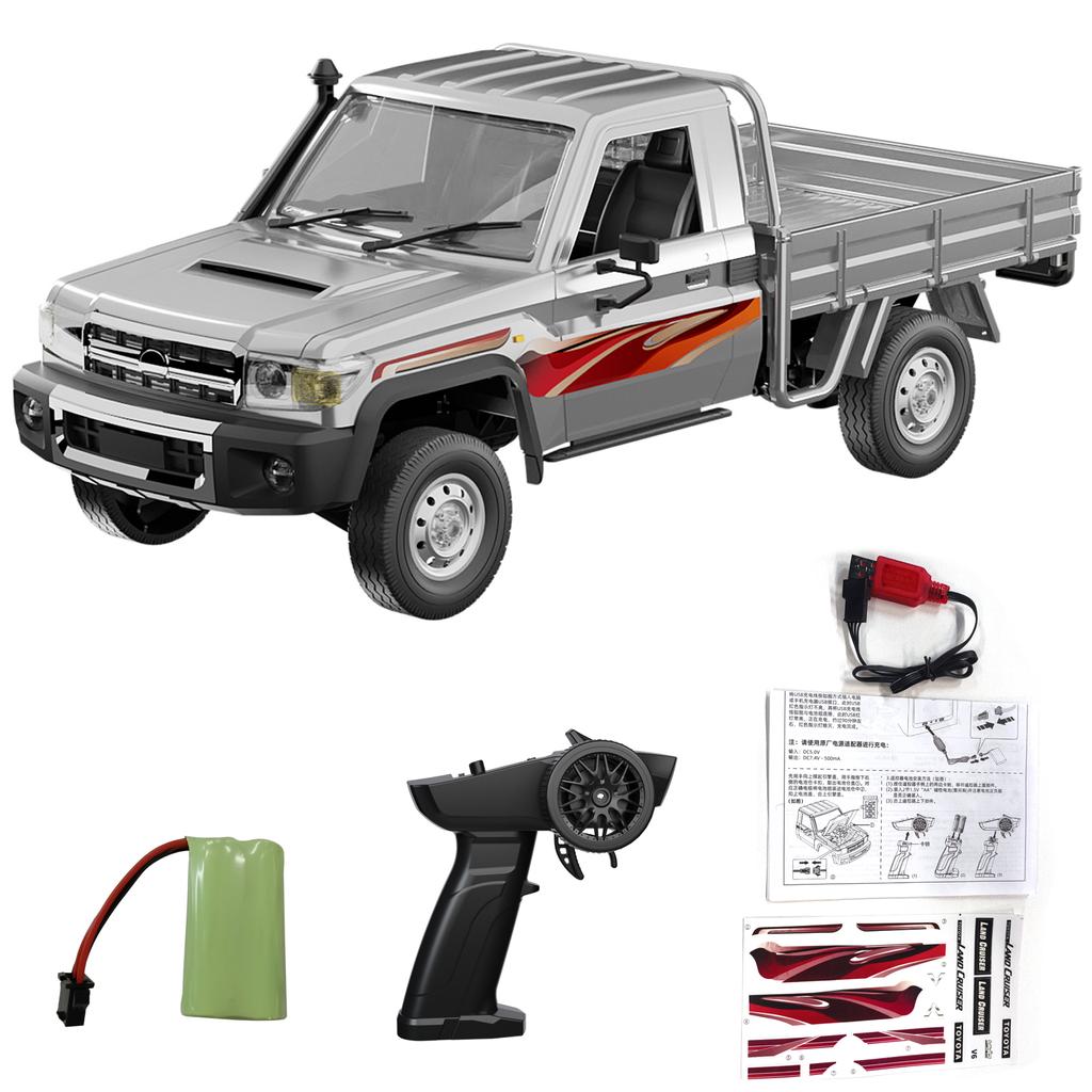 Remote Control Car, 2.4GHz Electric Vehicle with LED Lights, 1:14 Scale Rechargeable Pickup Truck