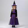 Children's Halloween Purple Style Witch Characters Dress Up Stage In Masquerade Costumes