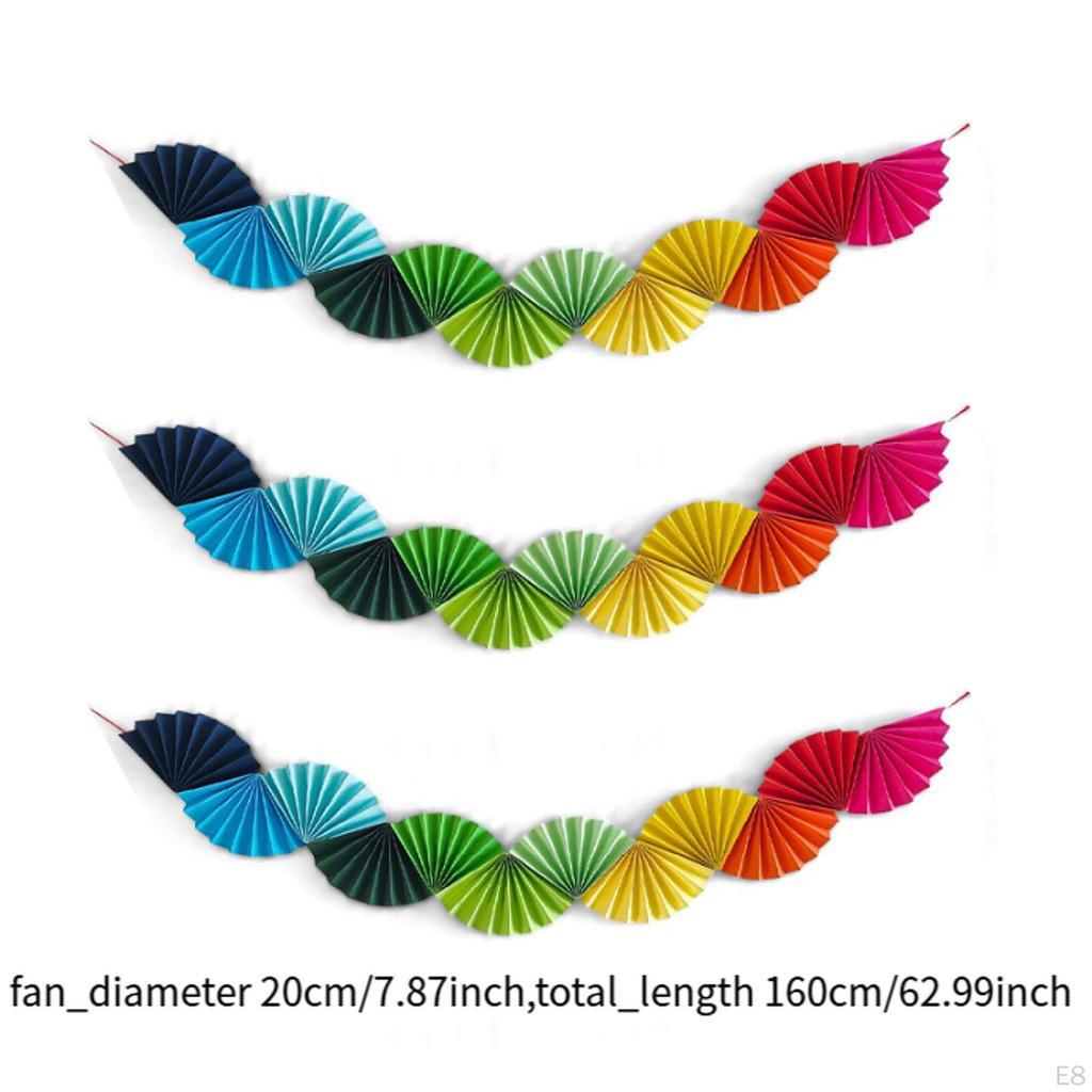 3 шт. Бумажные веера Гирлянда Фон Баннер Подвесное украшение для Карнавала Свадебного душа