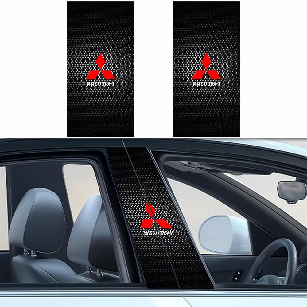 Автомобильная эмблема Наклейка на центральную стойку Декоративные наклейки на двери автомобиля Для Mitsubishi X EX ASX L200 Colt Outlander Pajero Lancer Eclipse