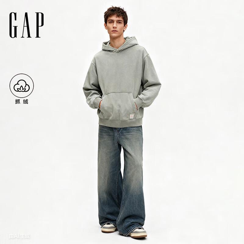 Gap Унисекс Классический Логотип Плотный Флис Стирка Свободный Крой Худи
