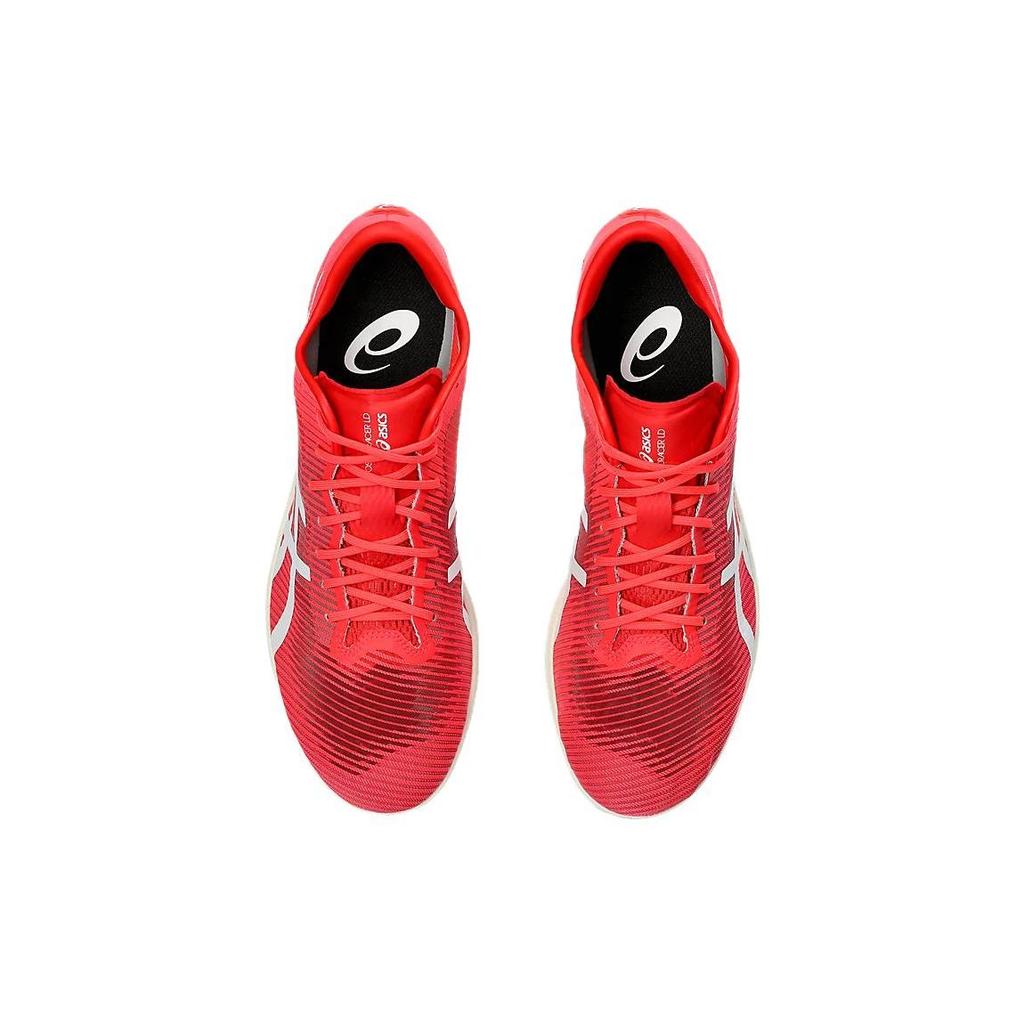 Asics Cosmoracer LD 3 Кроссовки с круглым носком, на шнуровке, прочные, дышащие, низкие, повседневные, для бега, мужские, красные, белые, 1093A196-702