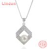 Линдон Стерлингового Серебра 925 Классическое Женское Ожерелье Кулон Циркон Модный Подарок