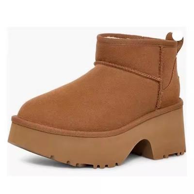 Модные новые ботинки на платформе с высоким каблуком, женские хлопковые ботинки 2025 года, модные ботильоны на зиму, теплые, короткие, плюшевые, Zapatos Mujer