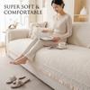 Luxury Chenille Couch Cover With Skirt Non-Slip Sofa Cover Four Seasons Sectional Sofa Armrest Backrest Cover For Living Room