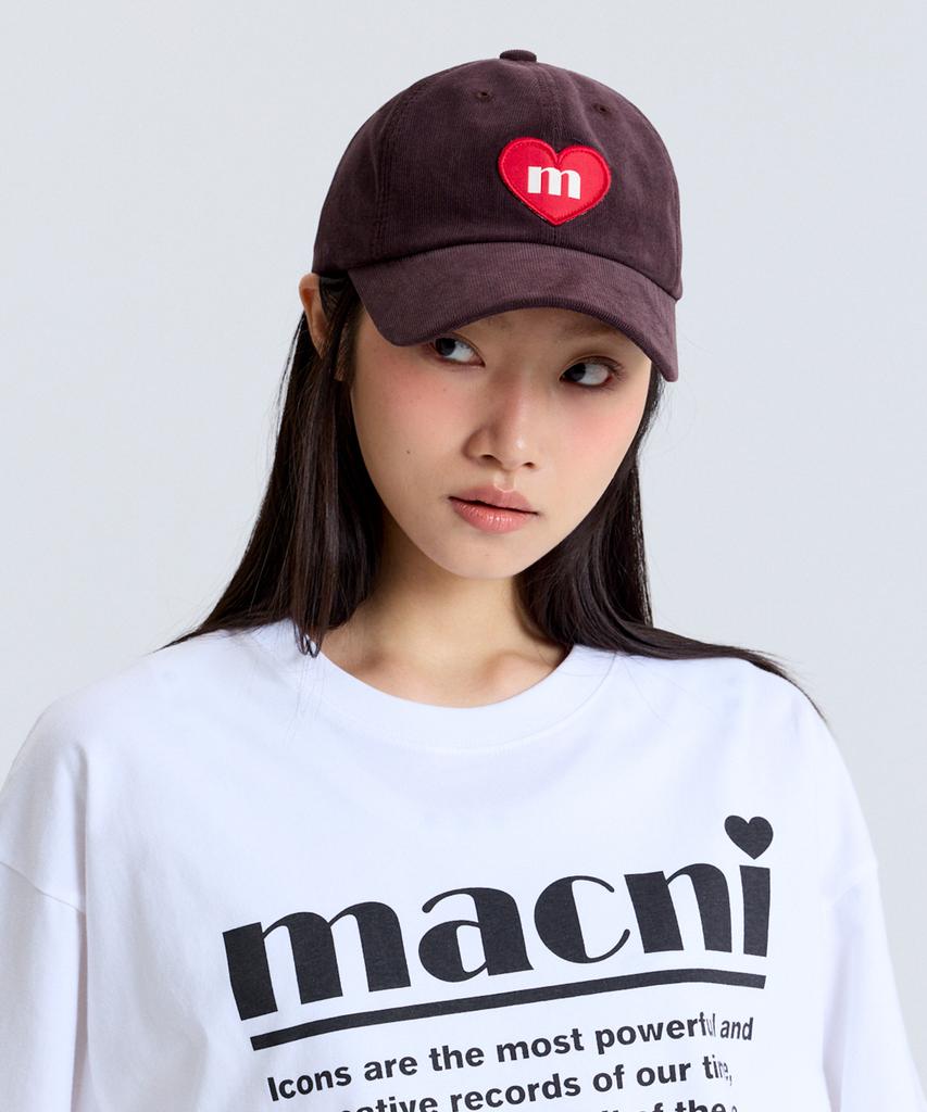 Кепка-восьмиклинка Makeuni из вельвета с сердцем, глубокая, коричневая