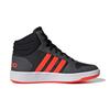 Adidas Neo Hoops 2.0 Mid K Casual Slip-Resistant Durable Mid-Top Kids Skate Shoes Kids Sneaker Black Red GZ7768