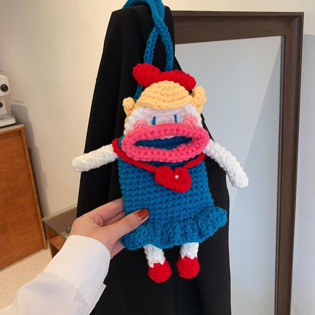Вязаный крючком кошелек в виде животного ручной работы, Милая сумка, Художественная вязаная сумочка для женщин, Уникальная идея для подарка