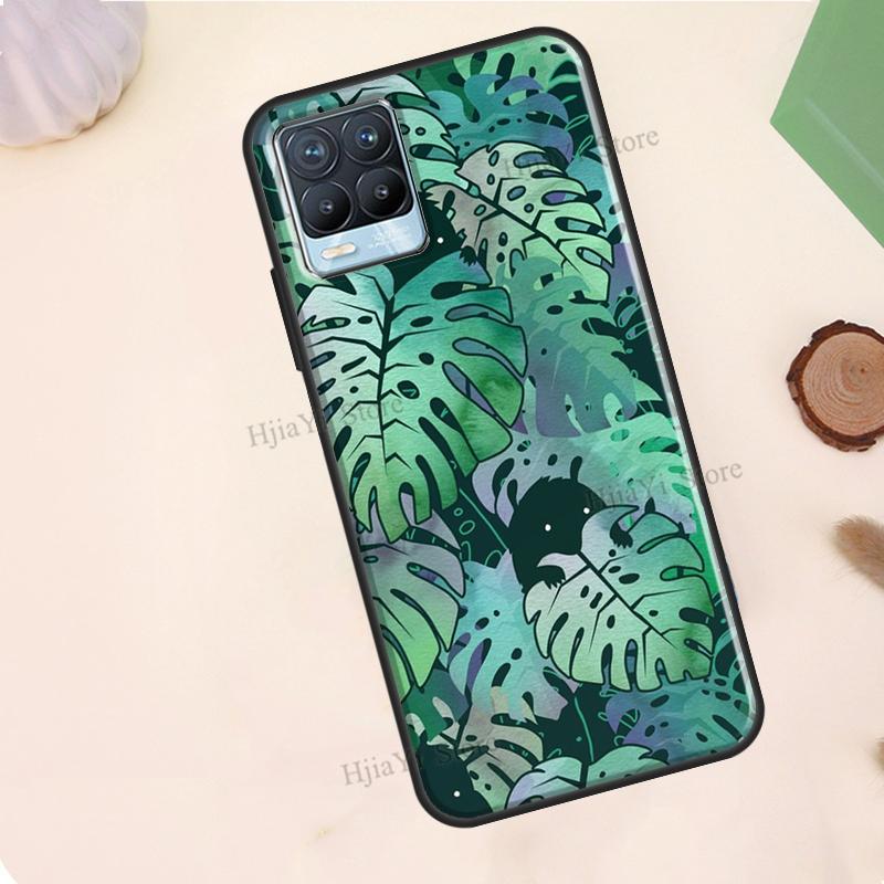 Листья Монстеры Зеленые Для Realme 10 Pro Plus C55 C35 C33 C31 C30 C21Y GT Neo 5 OnePlus 11 10T Nord CE 2 Lite Чехол