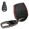 PU Leather 4 Button Remote Smart Black Flip Car Key Chain Ring Case Shell Fob PU Leather For Saab 9-3 93 9-5 95 2003-2007 Auto