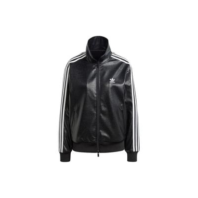 Оригинальная спортивная куртка Firebird Premium Faux Leather Luxe с тремя полосками и цветными блоками, женская куртка черного цвета IY2912