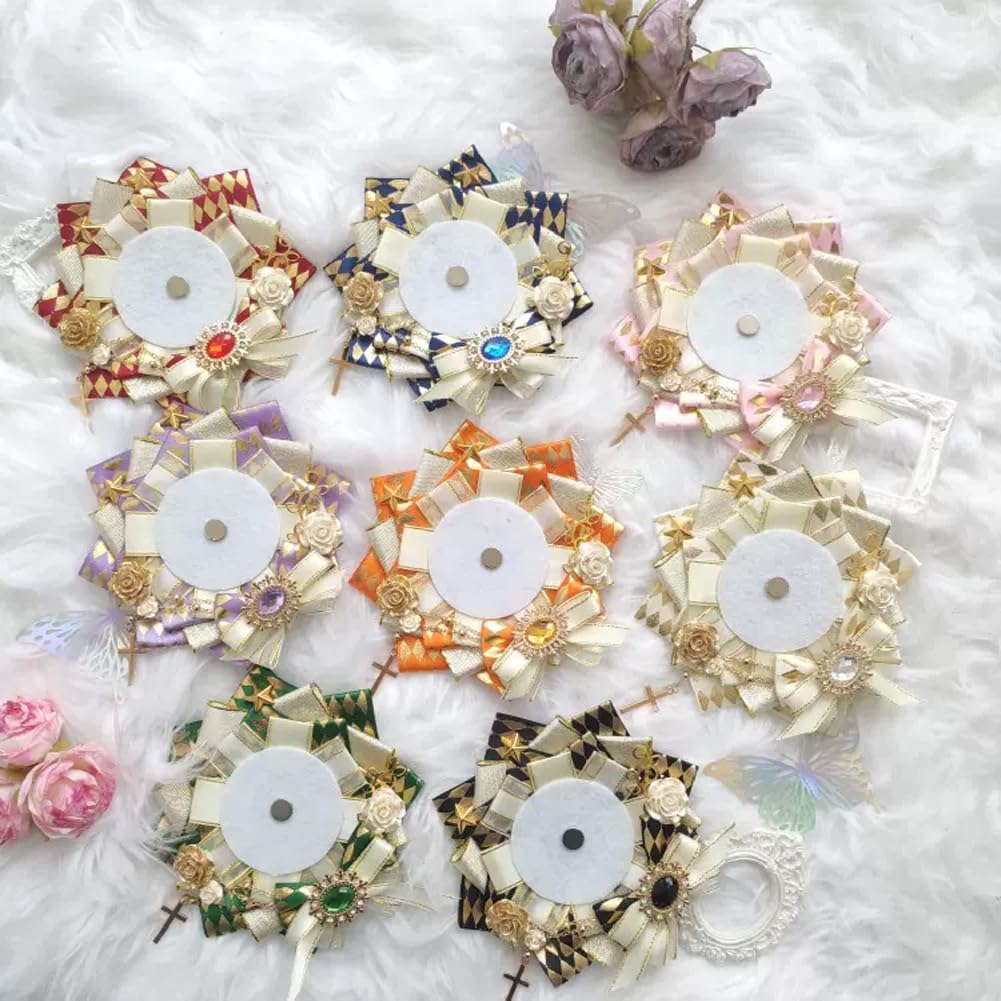 YUYAKESHI Ита-сумка Роза, Ручная работа, Ленточная Ита-сумка в свадебном стиле, Украшение, Милая Роза с Крестом и Стразами (Off-White, Подходит для 58 мм