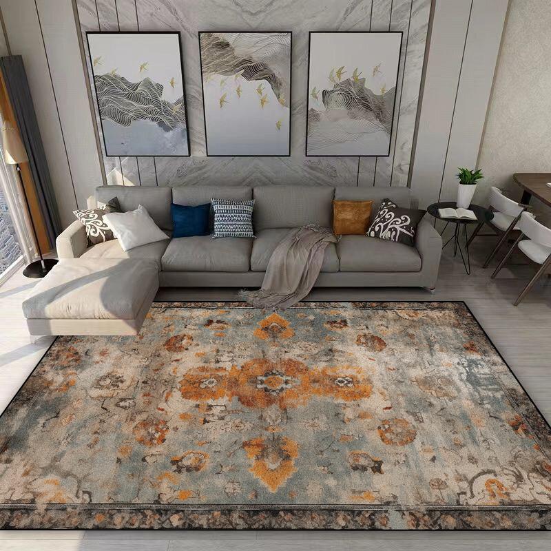 American Style Retro Carpet Living Room Bohemian Decoration Non-slip Washable Rug 140x200 Bedroom Sofa Bedside Flannel Floor Mat