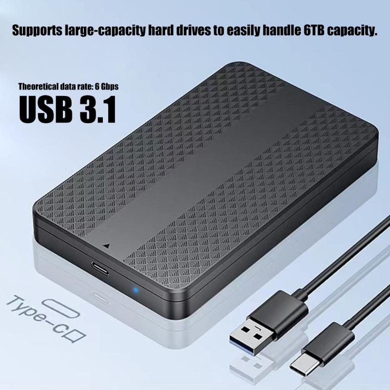 Портативный корпус 2,5 дюйма SATA для SSD и HDD, без винтов, конструкция из АБС-пластика