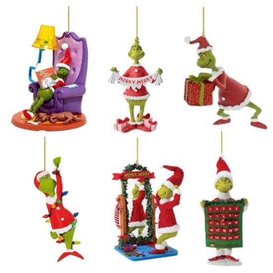 6 шт. акриловый подвесной кулон с четким принтом, очаровательный мультяшный дизайн, создающий атмосферу, елочные украшения, орнамент