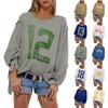 Oversized Sweatshirt For Women Funny Print Shirts Long Sleeve Crewneck Top Casual Loose Pullover