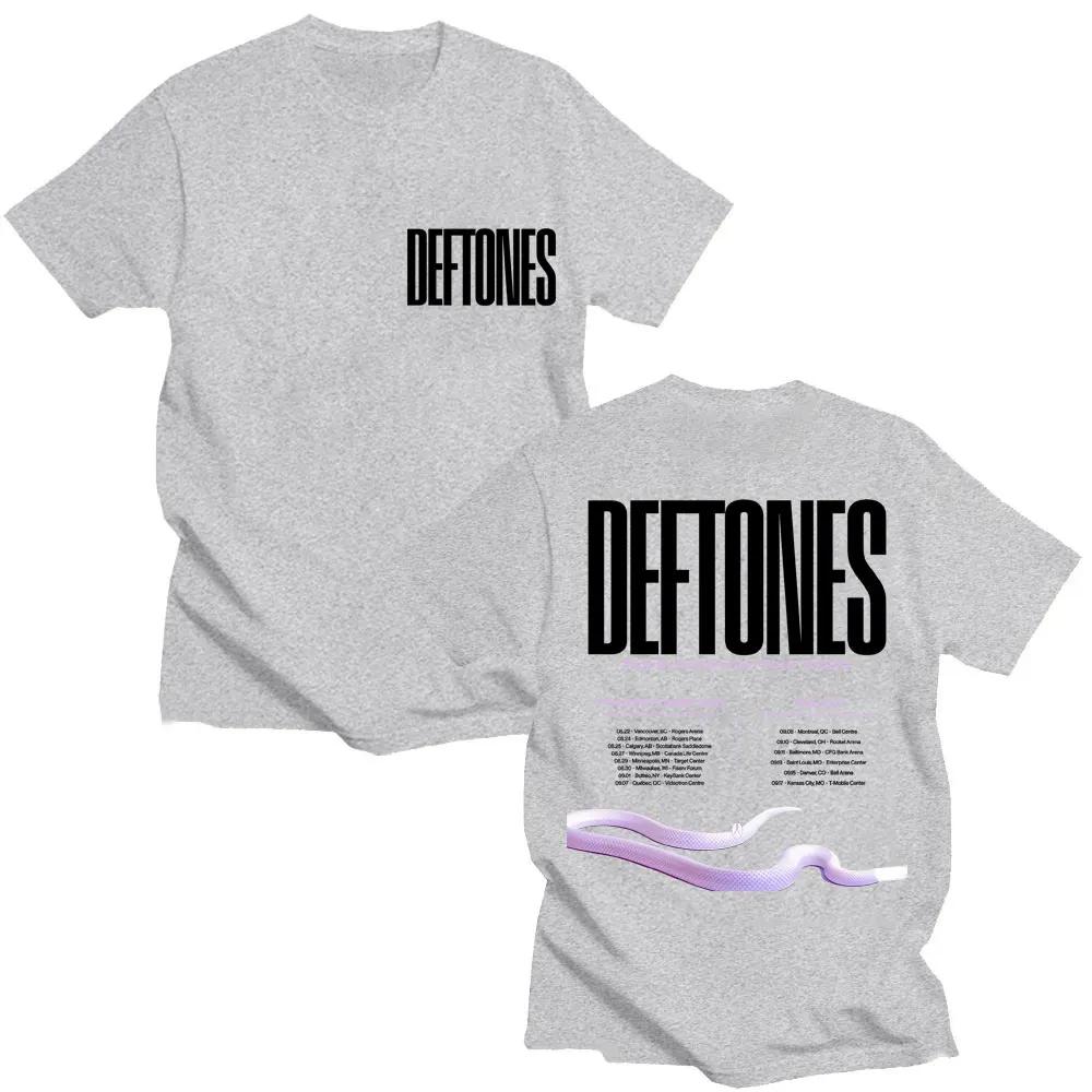 Deftones Североамериканский тур Мода Ретро Мужские и Женские Футболки 2026 Лето Чистый Хлопок Принт Свободные Футболки