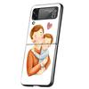 Dad And Baby Girl Boy Cover Phone Case For Samsung Galaxy Z Flip 7 6 5 4 3 5G Flip7 Flip6 Flip5 Flip4 Flip3 Black Fundas Shell G