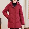 Plus Size 2XL-6XL Middle Age Women's Coat Winter Parkas Hooded Casual Loose Thick Warm Lady Jackets Long Sleeve Outerwears