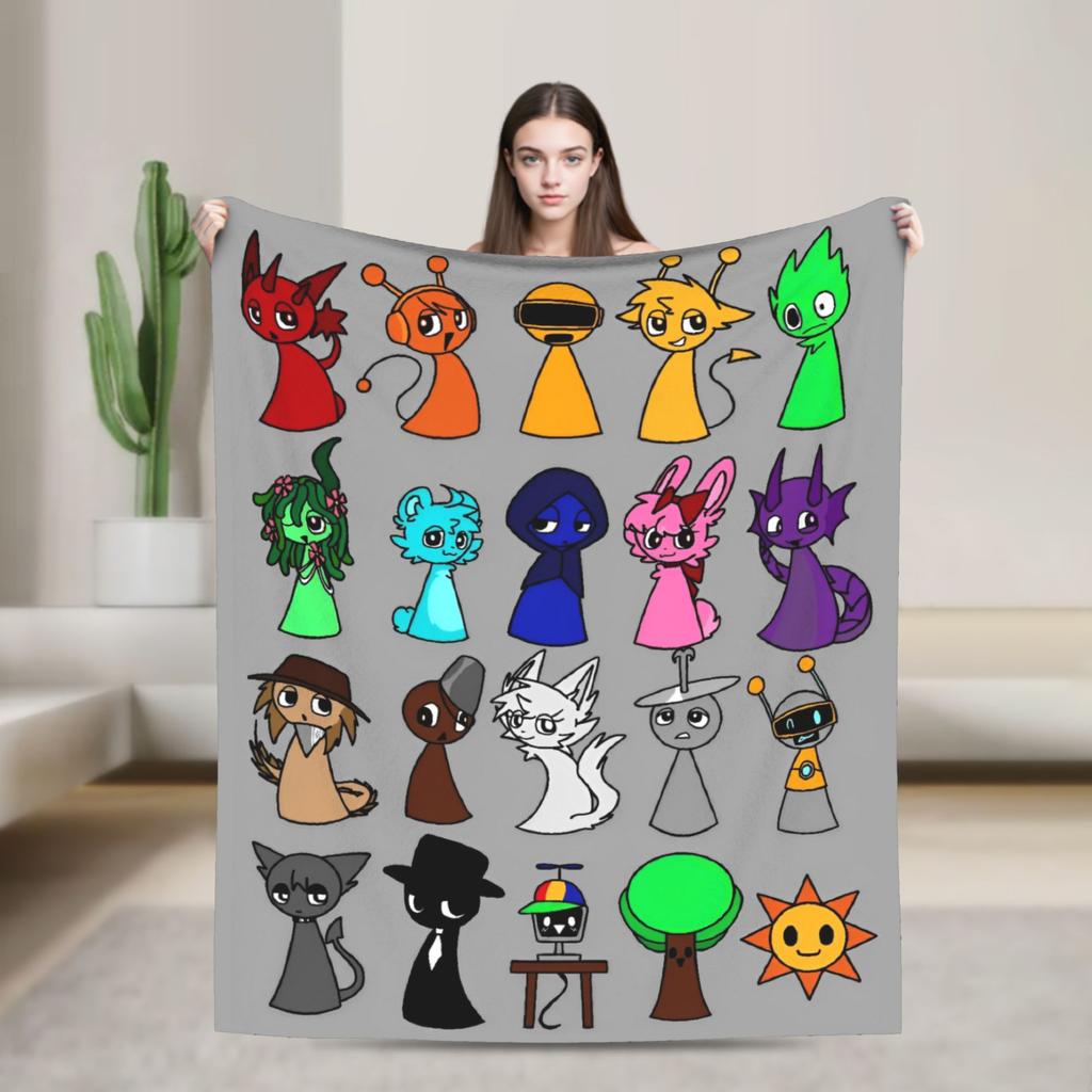 Sprunkis Plush Blanket Cartoon Game Awesome Throw Blankets for Sofa Bedding Lounge 150*125cm Plush Thin Quilt