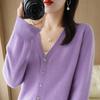 Knit Cardigan For Women With Vneck Long Sleeves Soft Polyester Blend For Casual Wear