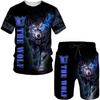 Animal Wolf 3D Printed T-Shirts Shorts Sets Men's Tracksuits Fashion Oversized Short Sleeve T Shirt Pants Set Man Suits Clothing