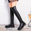 Fall and Winter Footwear Plus Size Elastic Boots Women's Thick-soled High Boots Slim Side Zipper Over The Knee Boots