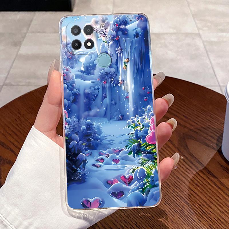 Casing For Oppo A15 A15s Case CPH2185 CPH2179 Aesthetic Fashion Cute Cat Cartoon Phone Case Clear Silicone TPU Soft Back Cover
