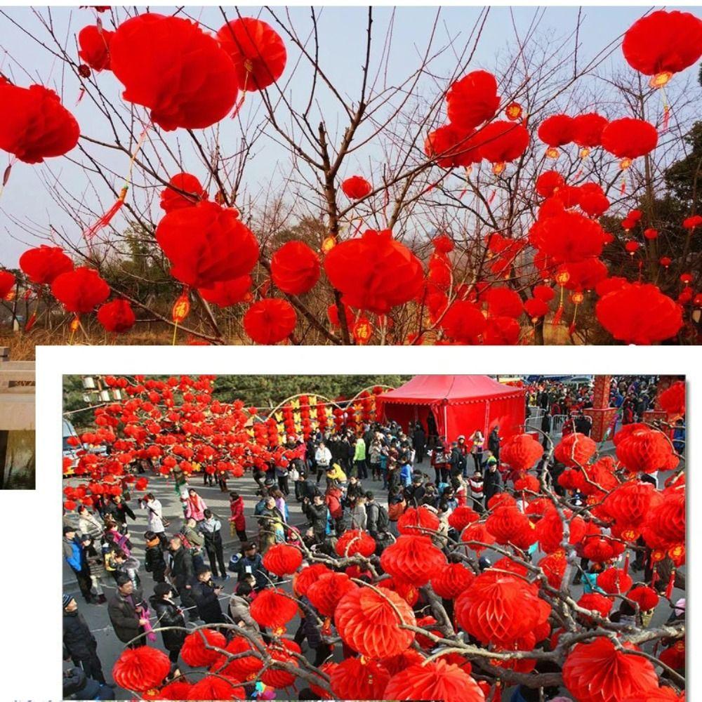 10 шт. Китайский традиционный бумажный сотовый фонарь пластиковая подвесная гирлянда для магазинов, ресторанов, вечеринок