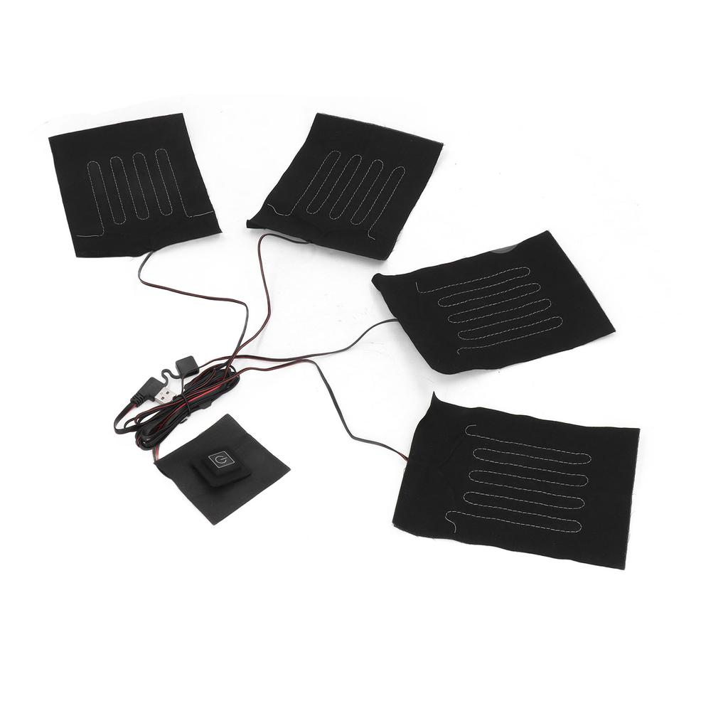 Нагревательная ткань, водостойкий 3-ступенчатый композитное волокно с четырьмя частями, электрогрелка для одежды с питанием от USB, на зиму