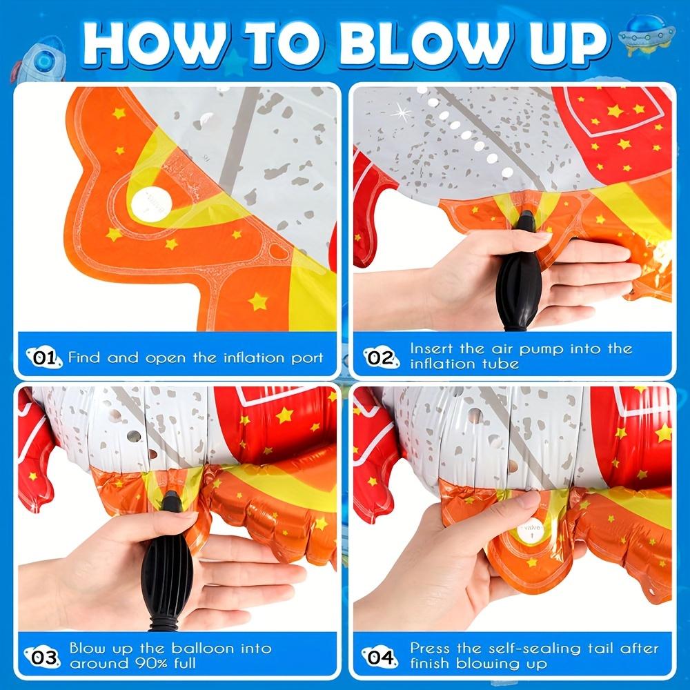6-Pack of New Rocket Balloons, Aluminum Foil Rocket Balloons, Suitable for Rocket-Themed Events, Flight-Themed Events, and Birthday Party Decorations