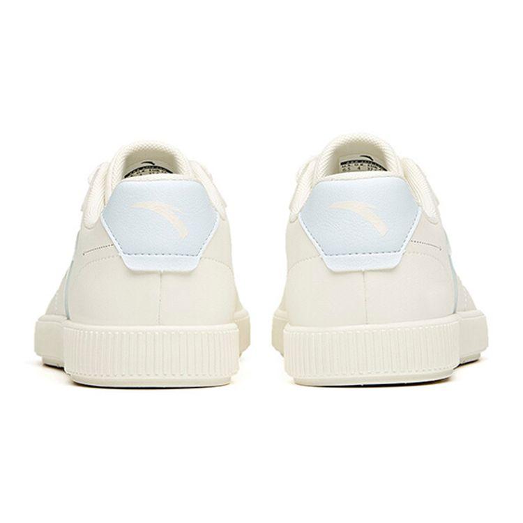 Anta Lifestyle Series Synthetic Leather Casual Non-Slip Lightweight Durable Low-Top Skate Shoes Women Sneaker White Blue 122128062-4